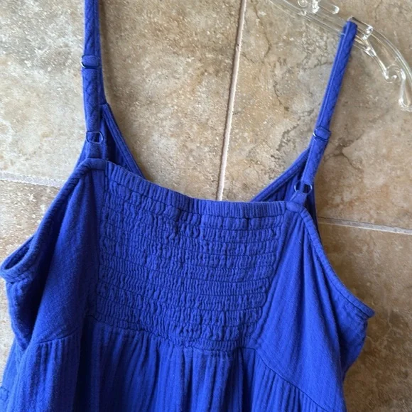 Universal Thread Cotton Gauze Sleeveless Maxi Dress Smocked Back Panel Pockets! - Picture 10 of 16